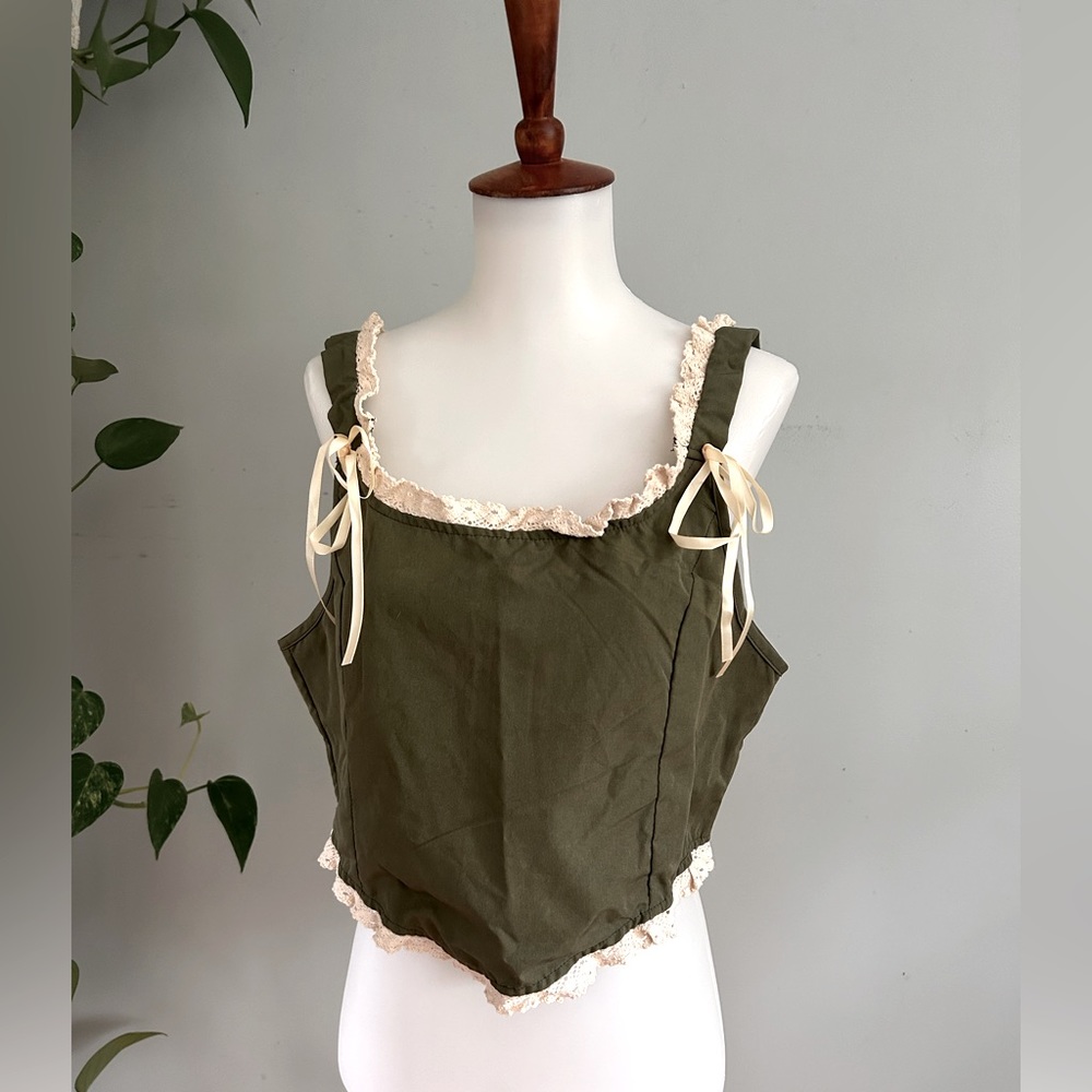 Cottagecore Fairycore Lace Corset Camisole Vest